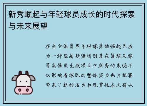 新秀崛起与年轻球员成长的时代探索与未来展望